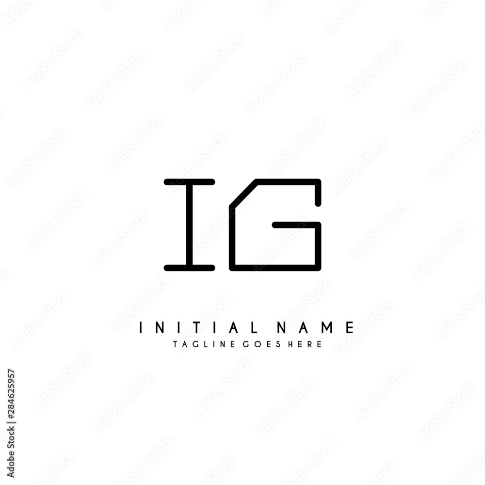 Initial I G IG minimalist modern logo identity vector Initial I G IG minimalist modern logo identity vector