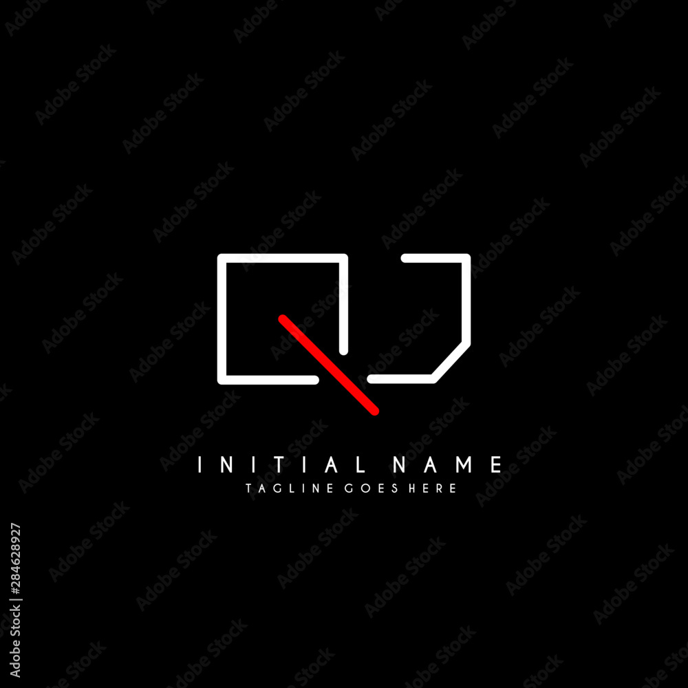 Initial Q J QJ minimalist modern logo identity vector Initial Q J QJ minimalist modern logo identity vector