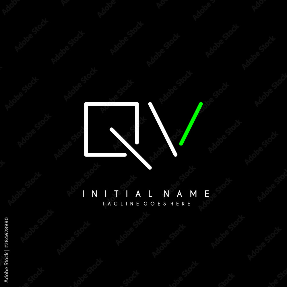 Initial Q V QV minimalist modern logo identity vector Initial Q V QV minimalist modern logo identity vector