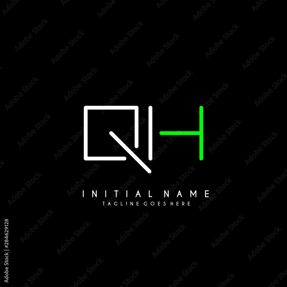 Initial Q H QH minimalist modern logo identity vector Initial Q H QH minimalist modern logo identity vector