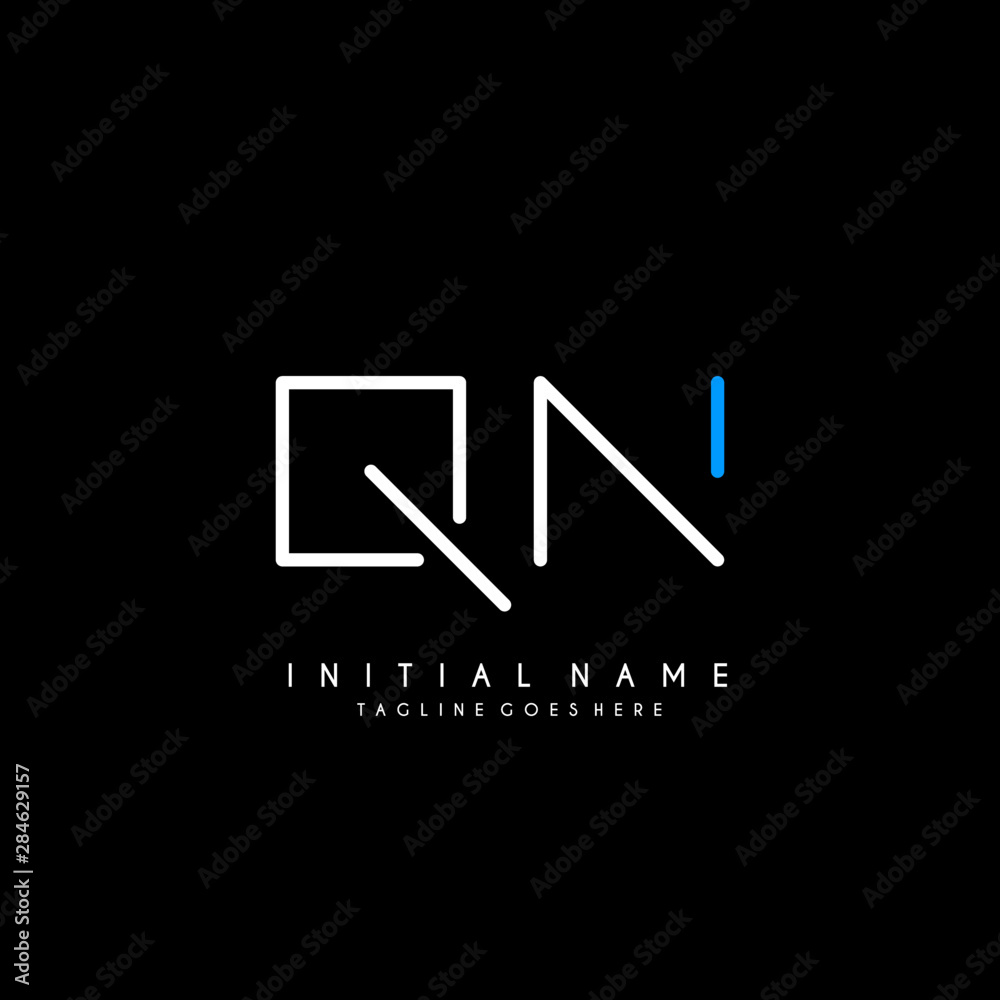 Initial Q N QN minimalist modern logo identity vector Initial Q N QN minimalist modern logo identity vector