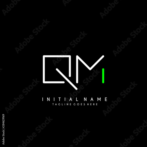 Initial Q M QM minimalist modern logo identity vector photo