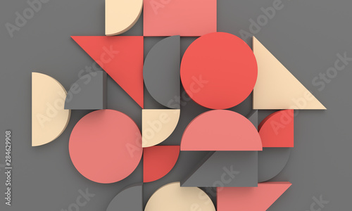 Abstract 3d render, modern background design with geometric shapes