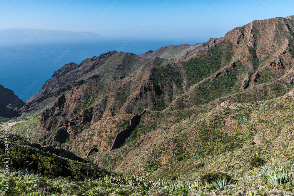 Green mountains on the island of Tenerife
