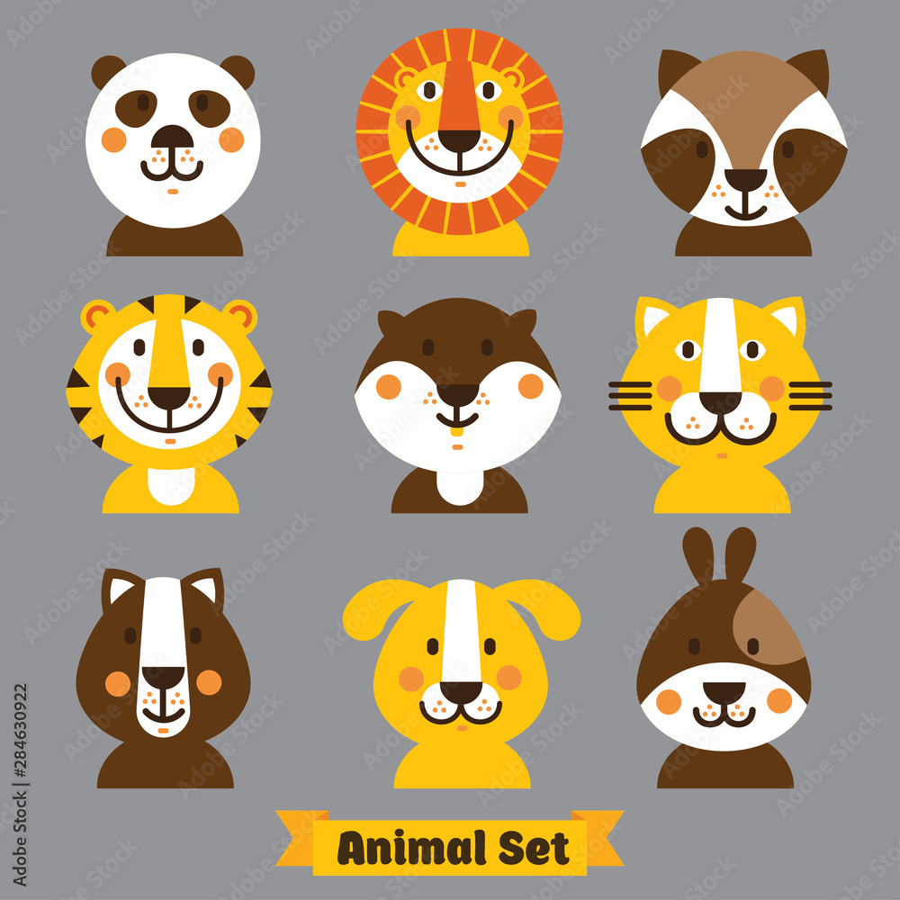Vector set of cute animals Vector set of cute animals