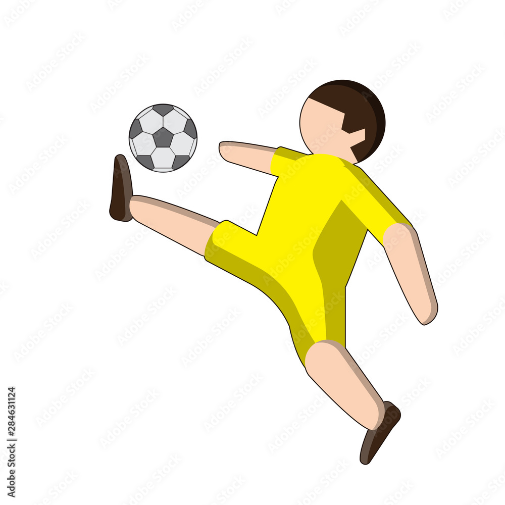 Player silhouette cartoon colored ball on an isolated background. Design element icon object decor. Vector image. Player silhouette cartoon colored ball on an isolated background. Design element icon object decor. Vector image.