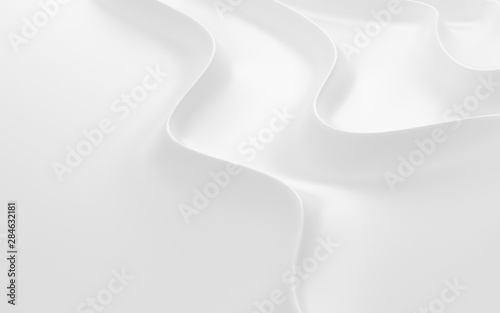 Abstract of smooth shape for architectural idea, Curve line,White background with free form, Contour. 3D rendering photo