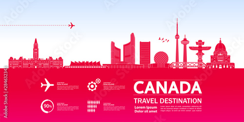 Canada travel destination grand vector illustration.