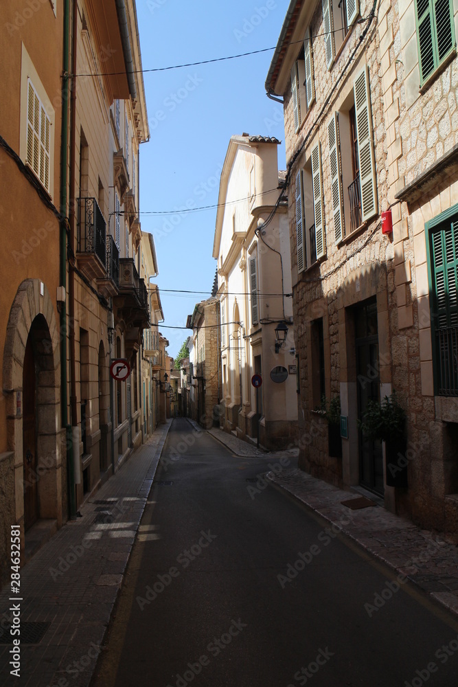 Street in Soller, West Coast, Mallorca, Spain