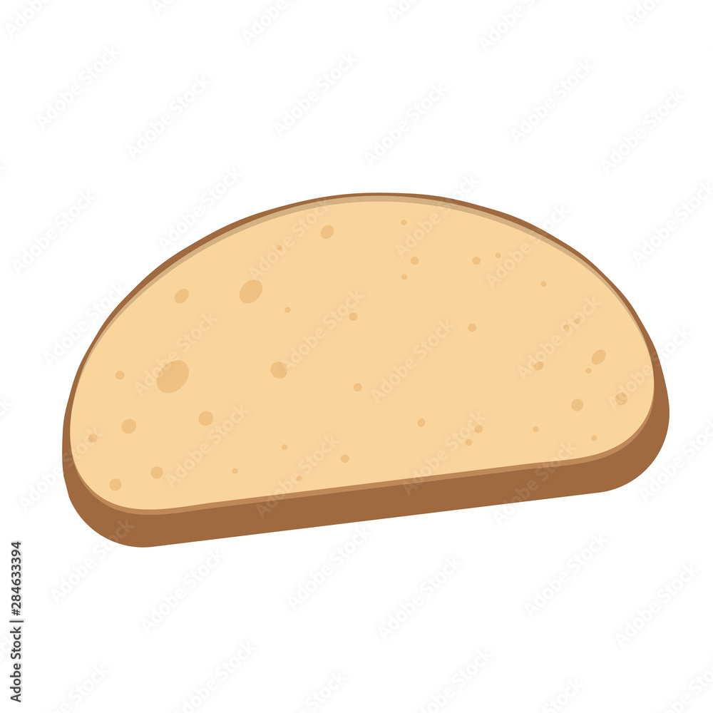 Slice of bread on white for design flat style, stock vector illustration Slice of bread on white for design flat style, stock vector illustration