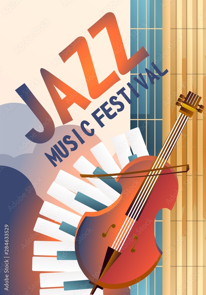 Fototapeta plakat muzyki jazzowej