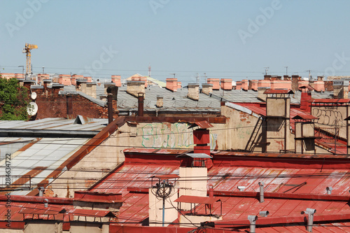 Panorama of rooftops in Saint Petersburg, Russia