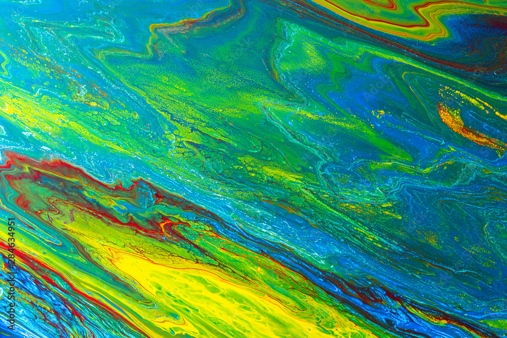 Abstract Green Acrylic pour Liquid marble surfaces Design.