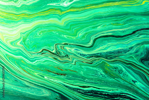 Abstract Green Acrylic pour Liquid marble surfaces Design.