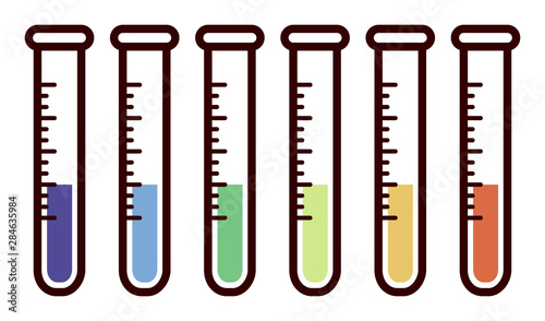 試験管　カラフル　デフォルメイラスト
