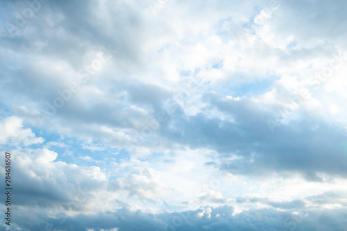 Blue sky with natural white clouds landscape.- Image