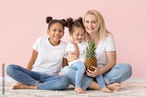 Happy woman and her little ...