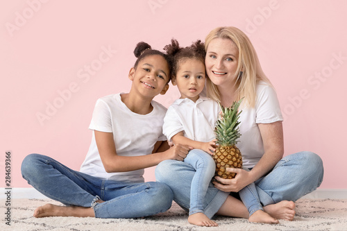 Happy woman and her little ...