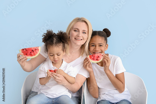 Happy woman and her little ...