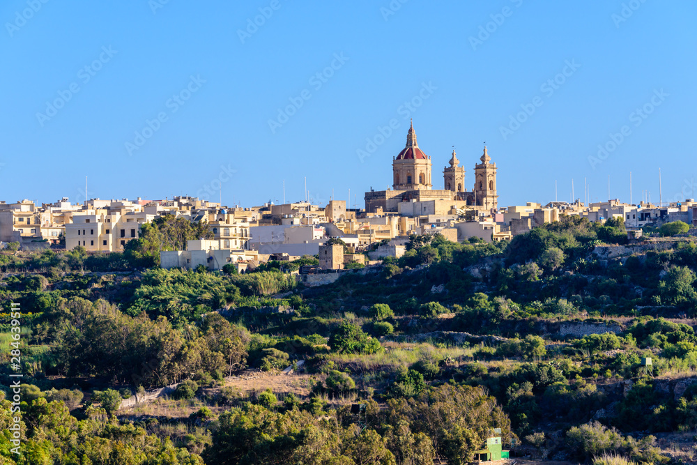 Xaghra Parish Church which dominates the Gozo town of Xaghra.