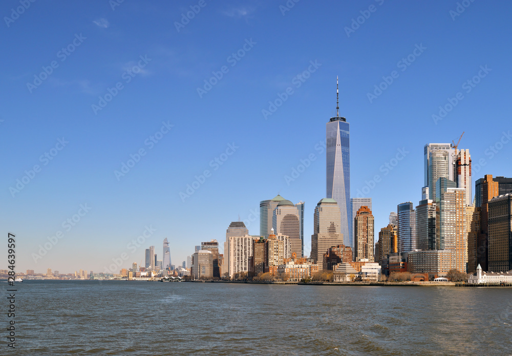Manhattan skyline.