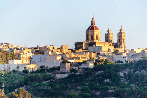 Xaghra Parish Church which dominates the Gozo town of Xaghra.