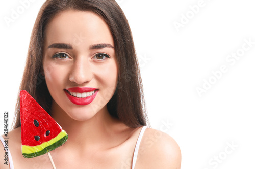 Beautiful young woman with ...