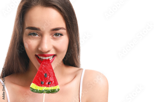 Beautiful young woman with ...