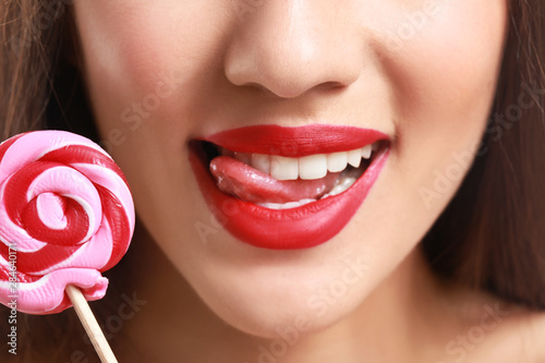 Beautiful young woman with ...