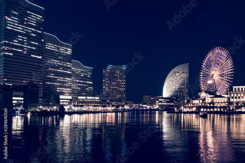 Beautiful night scene of Yokohama Japan. photo