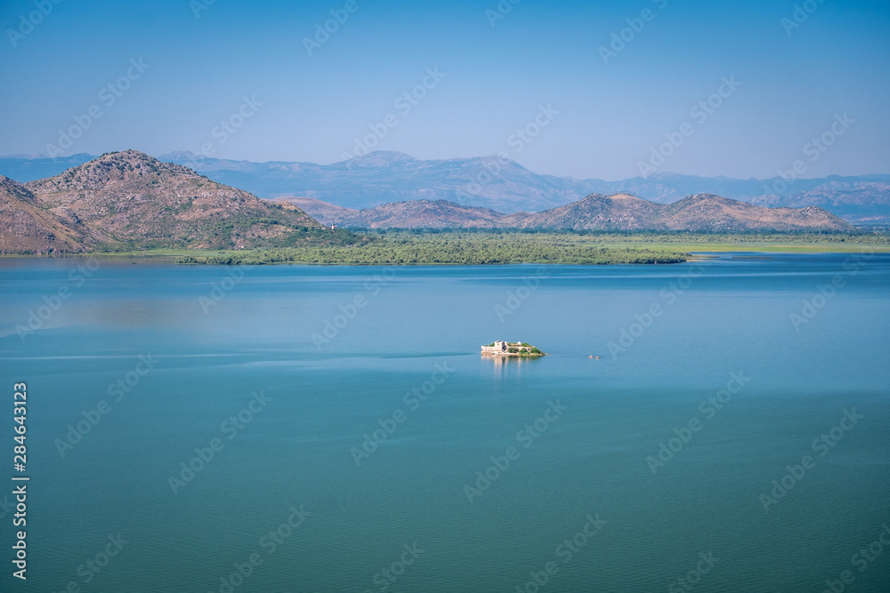 Obraz premium Skadar lake, Montenegro - landscape with Turkish fortress.