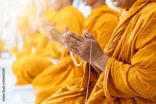 Tablou canvas Buddhist monks chant Buddhist rituals