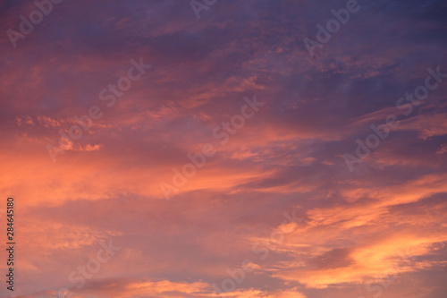 pink orange red sky cloud in sunset time. evening glow background
