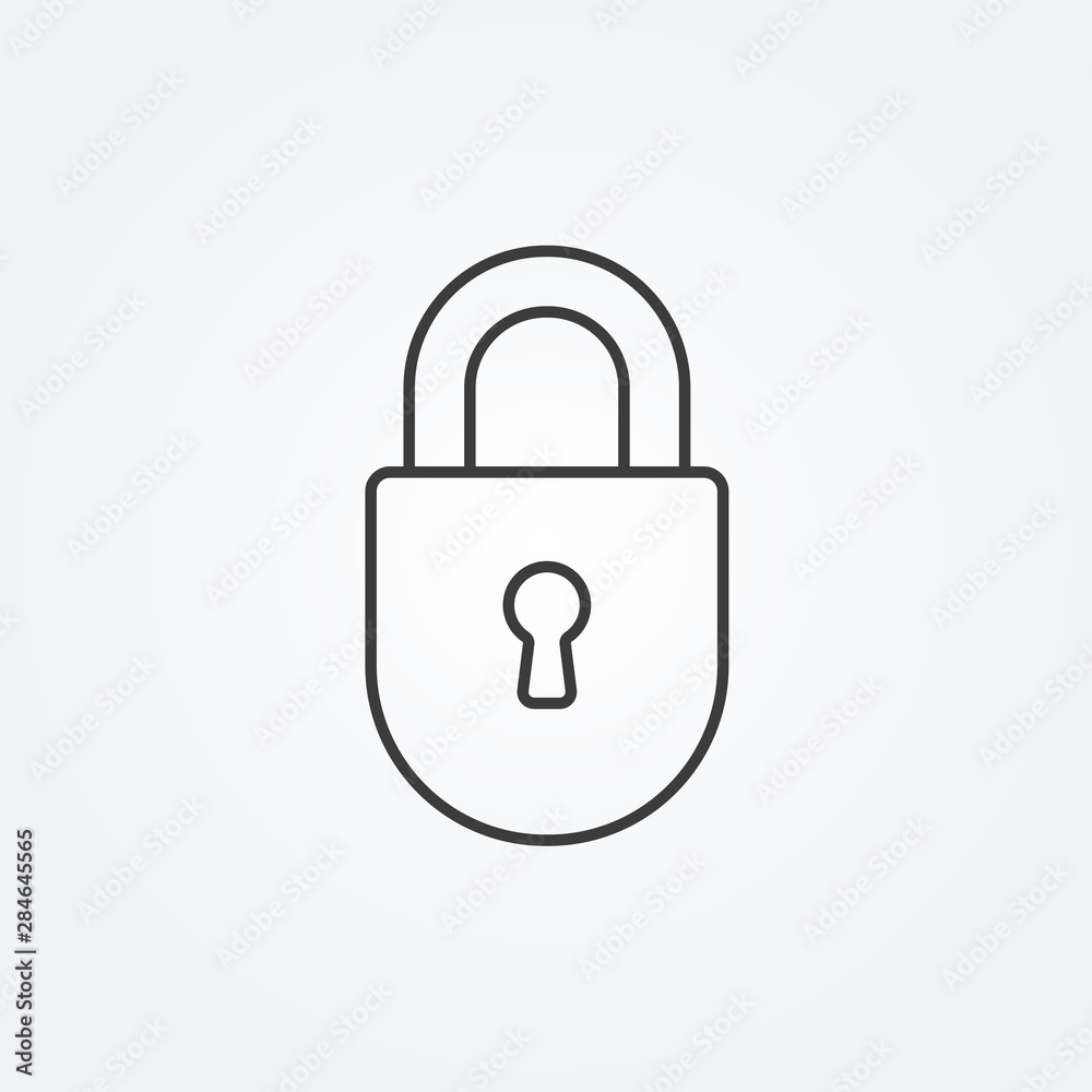 Lock line icon. Security and padlock symbol. Vector illustration.