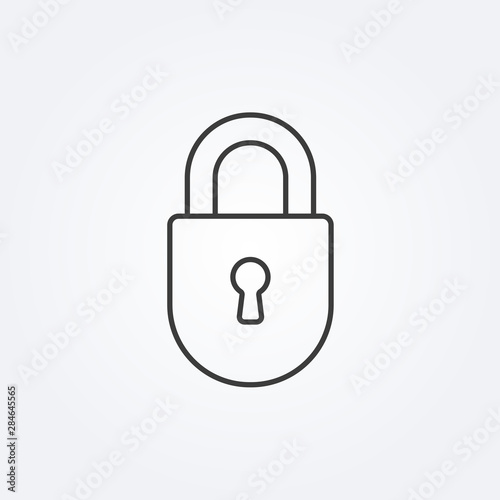 Lock line icon. Security and padlock symbol. Vector illustration.