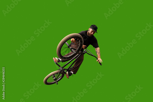 Fotografering BMX rider on green screen.