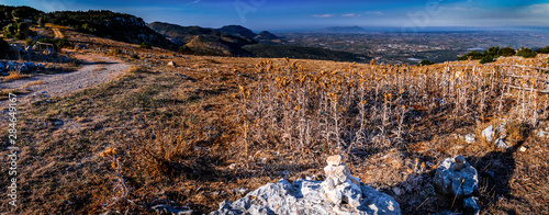 Panorama landascape from 650mt on the coast of Italy, towards mount Circeo, cited in Homer's Odissey.