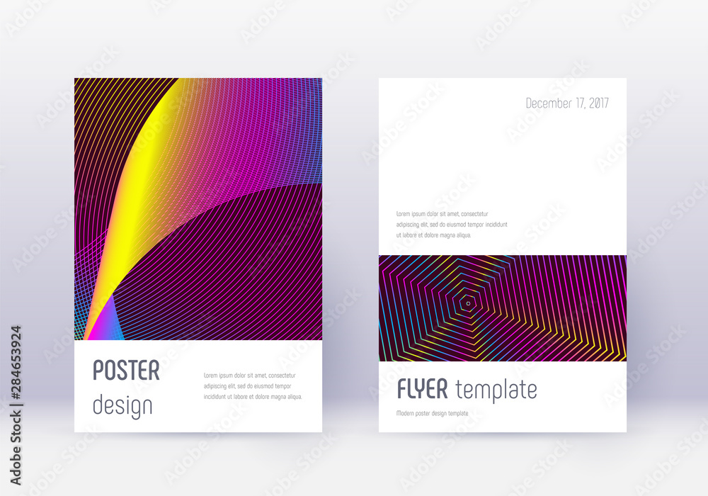 Fototapeta premium Minimalistic cover design template set. Rainbow ab