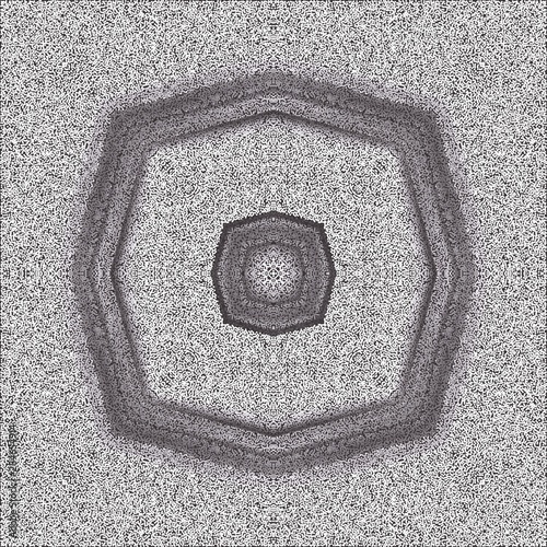 Halftone grey ornament, winter pattern. Drawing vintage style. Grunge texture. Festive greeting card. Abstract art background. Modern symmetric pattern. Festive art backdrop. Creative vector element