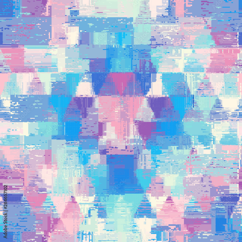 Obraz premium Vector image with imitation of grunge datamoshing texture.