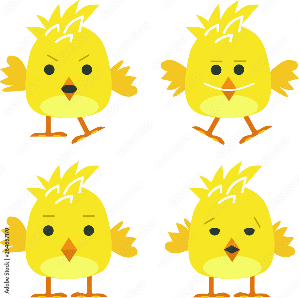 cute yellow chick character cute yellow chick character