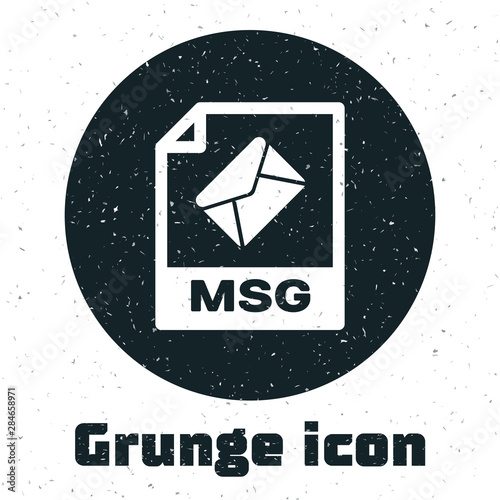 Grunge MSG file document. Download msg button icon isolated on white background. MSG file symbol. Vector Illustration