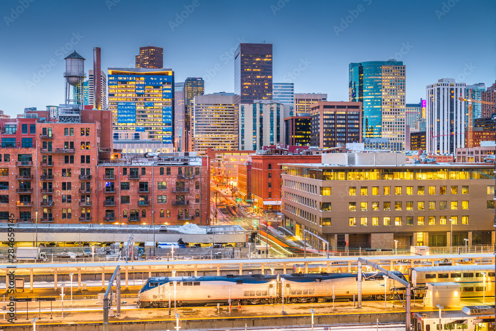 Denver, Colorado, USA Cityscape - obrazy, fototapety, plakaty 