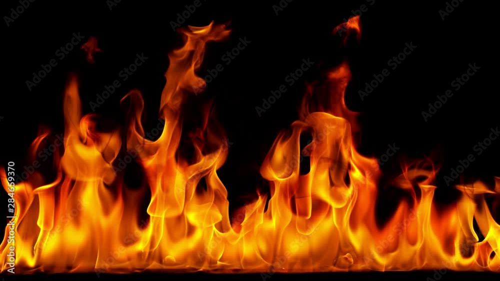 Fire Flames in 1000fps Super Slow Motion Isolated on Black Background. Shooted with High Speed Cinema Camera at 4K Fire Flames in 1000fps Super Slow Motion Isolated on Black Background. Shooted with High Speed Cinema Camera at 4K