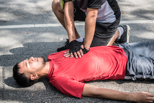 Asian male runner recurrent heart attack while exercising.