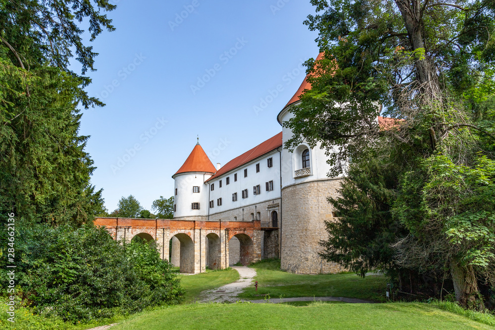 Mokrice Castle, medieval castle southeast of Brezice, Slovenia