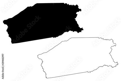 Madison County, Texas (Counties in Texas, United States of America,USA, U.S., US) map vector illustration, scribble sketch Madison map