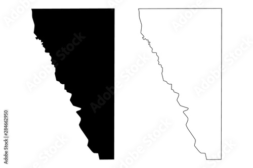 Maverick County, Texas (Counties in Texas, United States of America,USA, U.S., US) map vector illustration, scribble sketch Maverick map photo