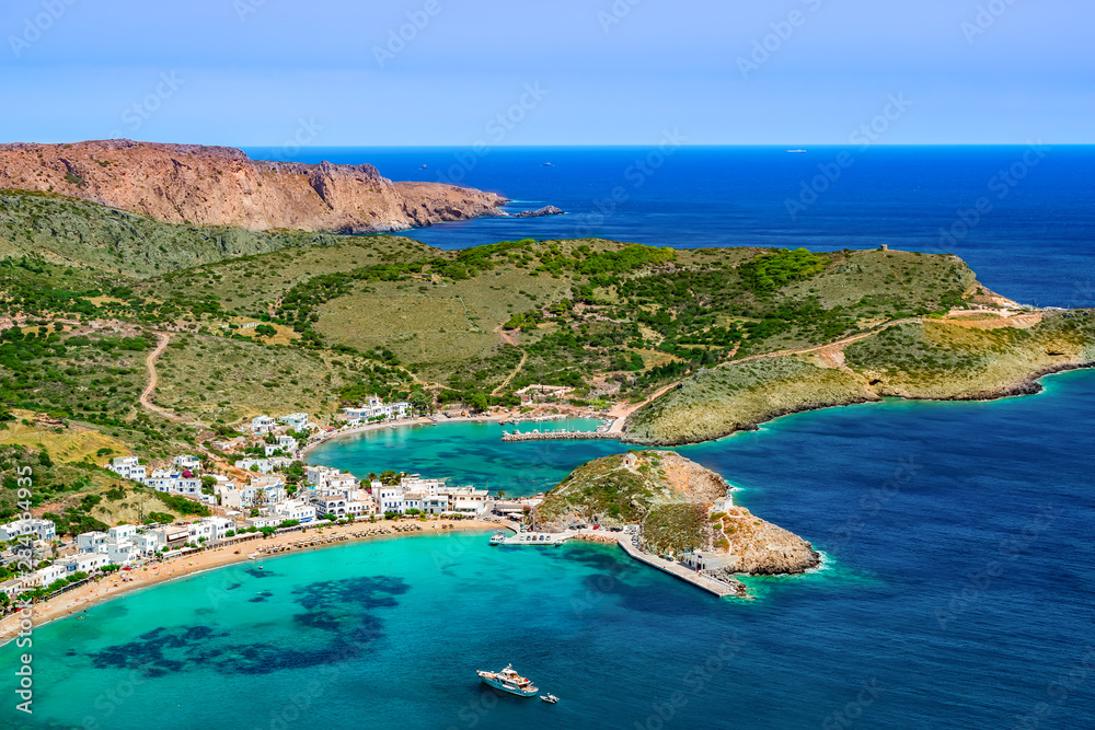 Kapsali summer landscape with beach and bay, Kythira Islands, Greece