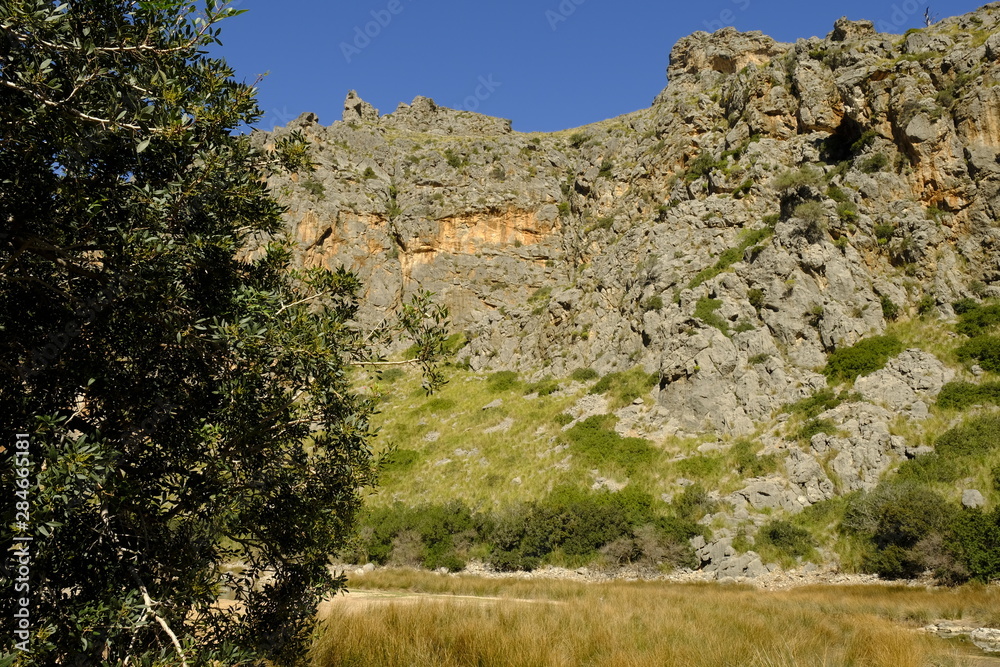 Die Felsenschlucht Torrent de Pareis bei Sa Calobra in der Serra de Tramuntana, Mallorca, Balearen, Spanien Die Felsenschlucht Torrent de Pareis bei Sa Calobra in der Serra de Tramuntana, Mallorca, Balearen, Spanien